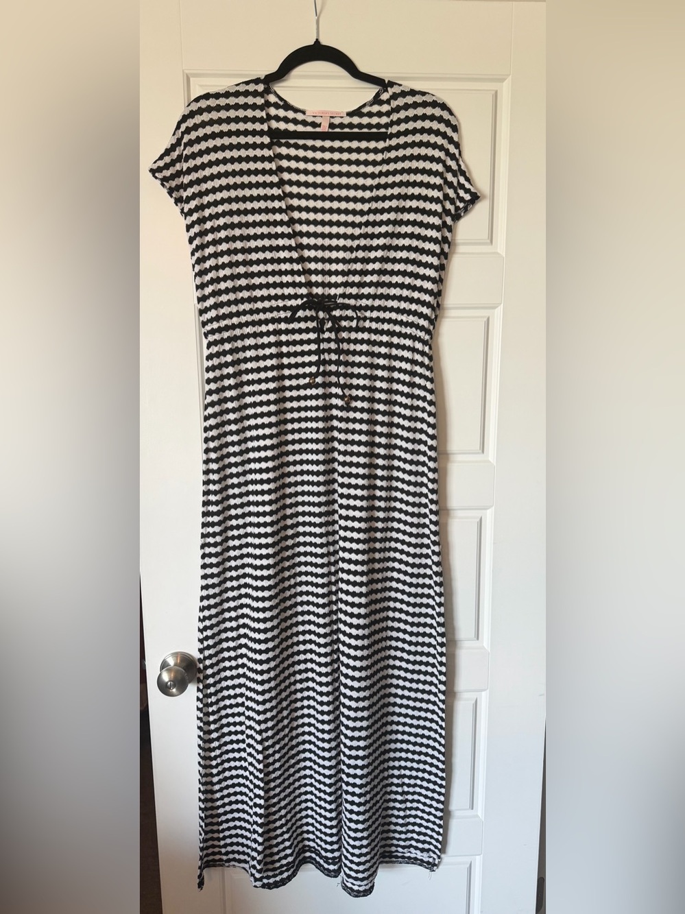 Victoria's Secret Black and White Striped Maxi Dress Coverup